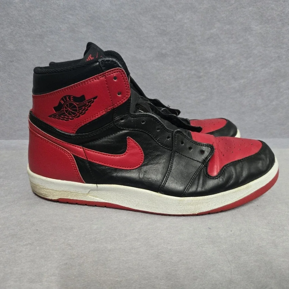 Nike Air Jordan 1 Retro OG High Banned Bred Sz 12 Red & Black